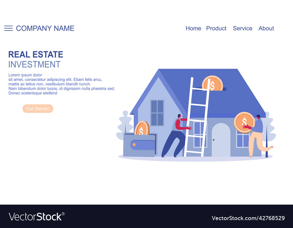 Immobilien Anlage Landing Page Konzept