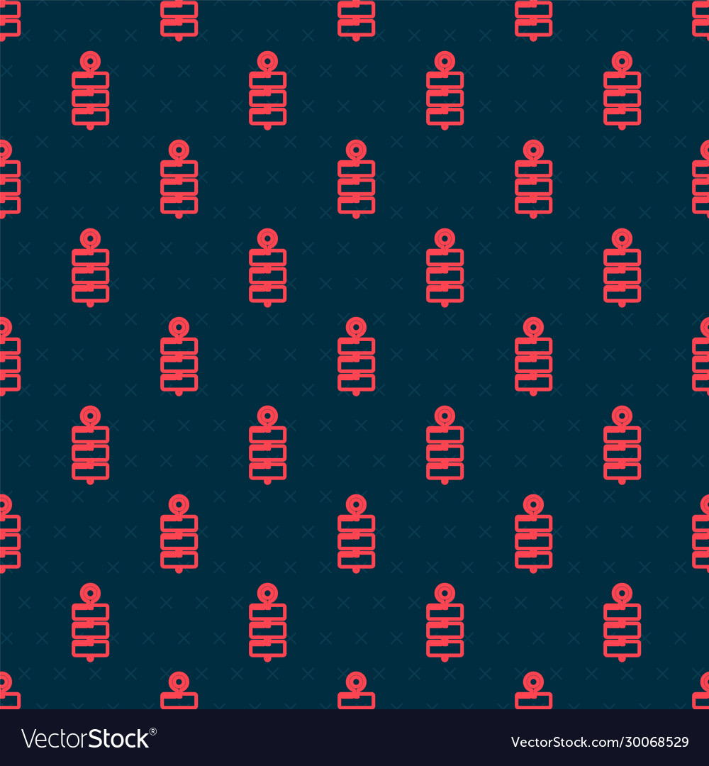 Red line firework icon isolated seamless pattern Vector Image Red line firework icon isolated seamless pattern