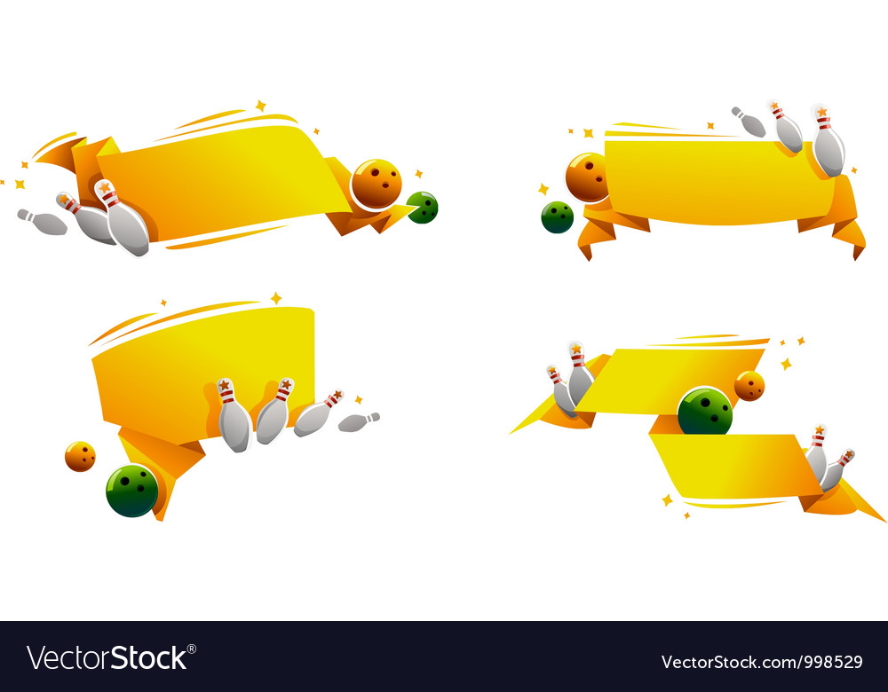 Set bowling banners Royalty Free Vector Image - VectorStock