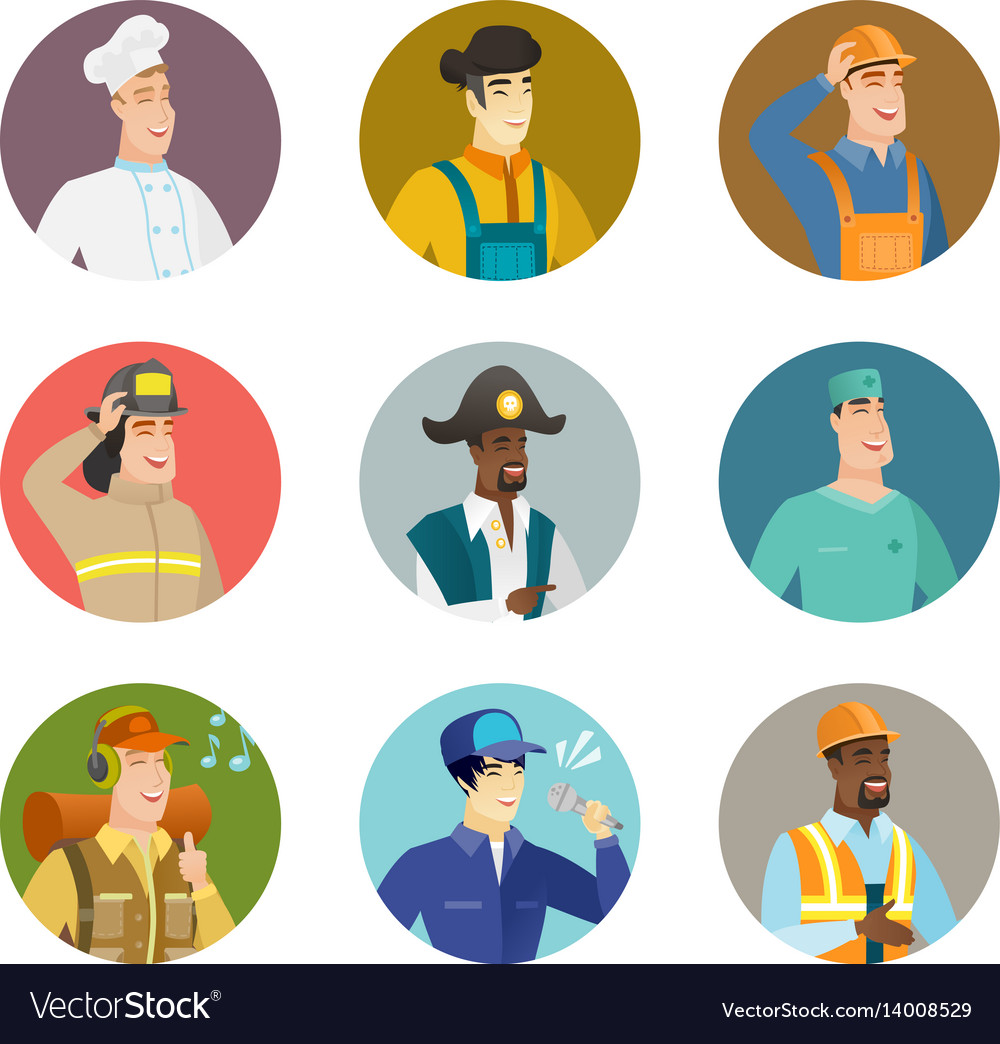Set of characters different professions
