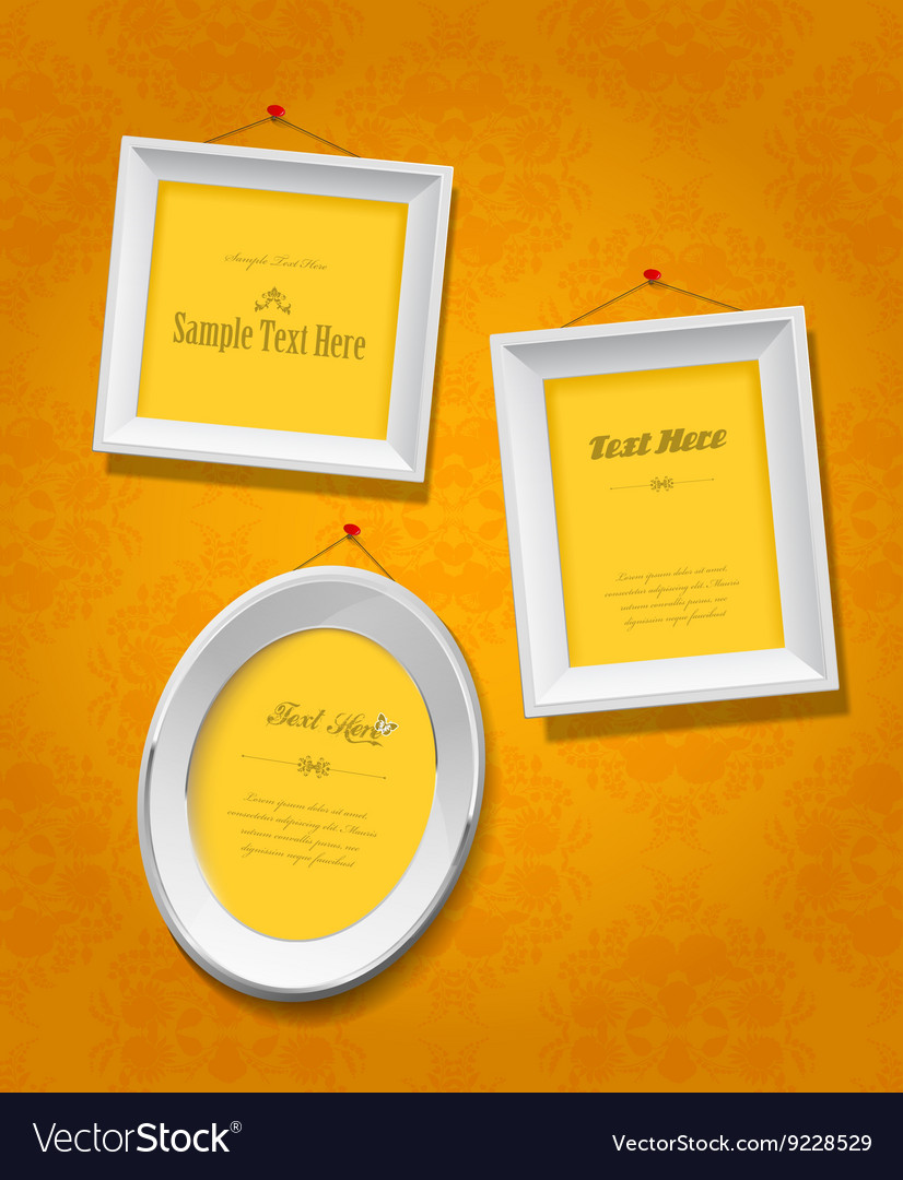 Set of empty picture frames for your own image