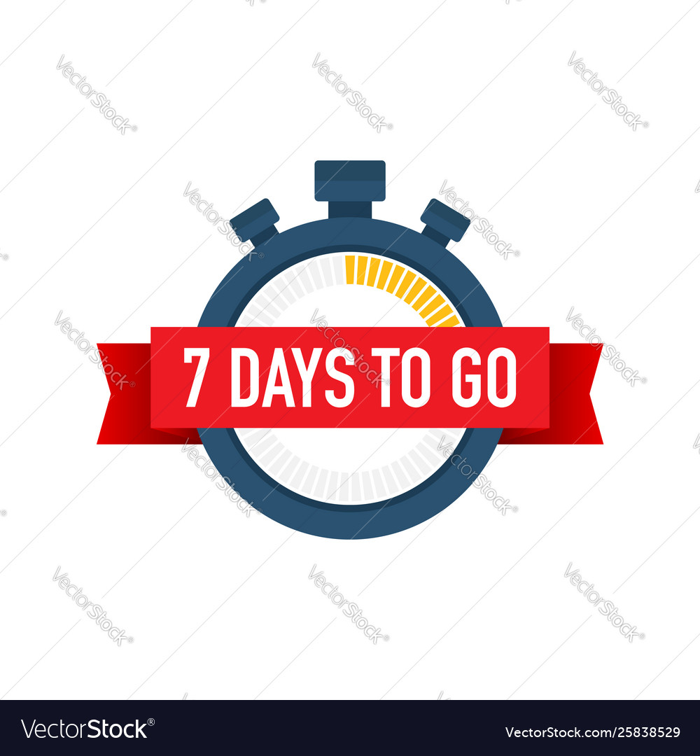 Seven Days To Go Countdown Icon