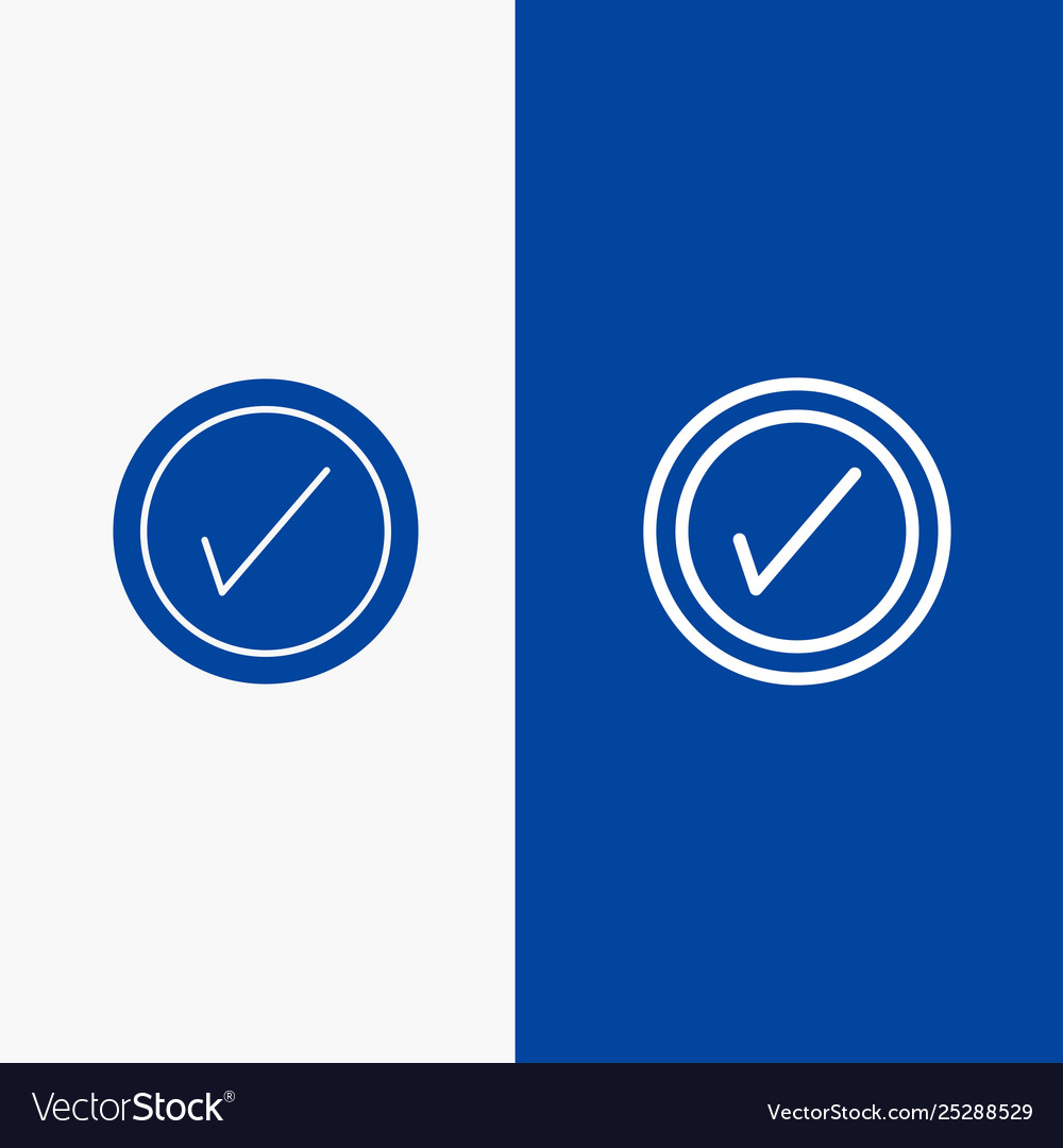 Tick interface user line and glyph solid icon