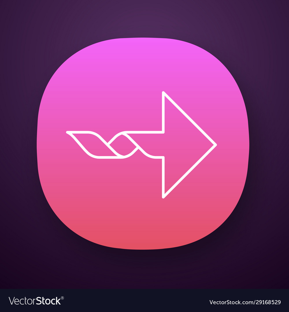 Twisted arrow app icon navigation pointer sign vector image Twisted arrow app icon navigation pointer sign