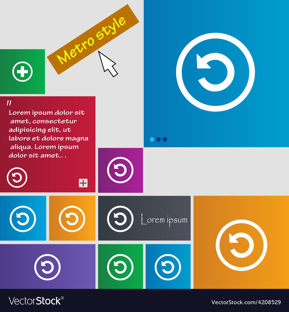Upgrade arrow update icon sign metro style buttons