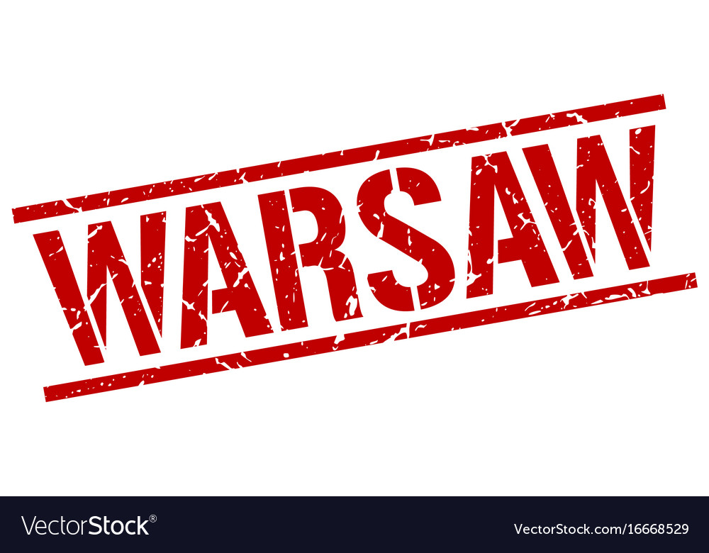 Warsaw red square stamp Royalty Free Vector Image