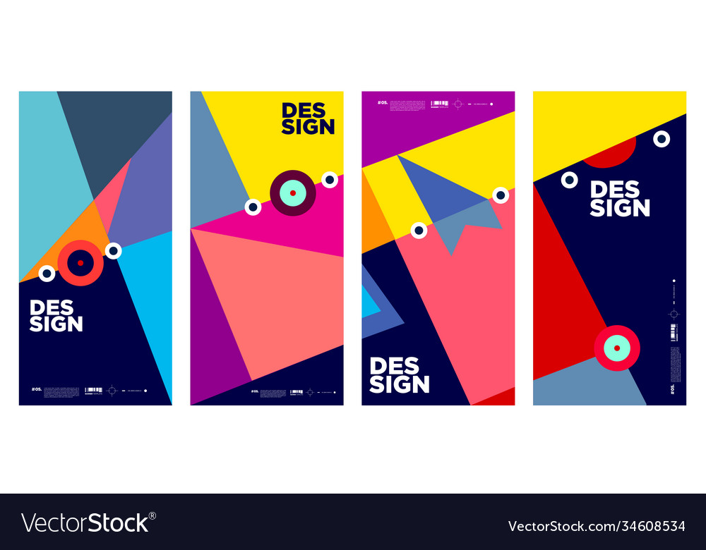Abstract colorful geometric and curvy pattern