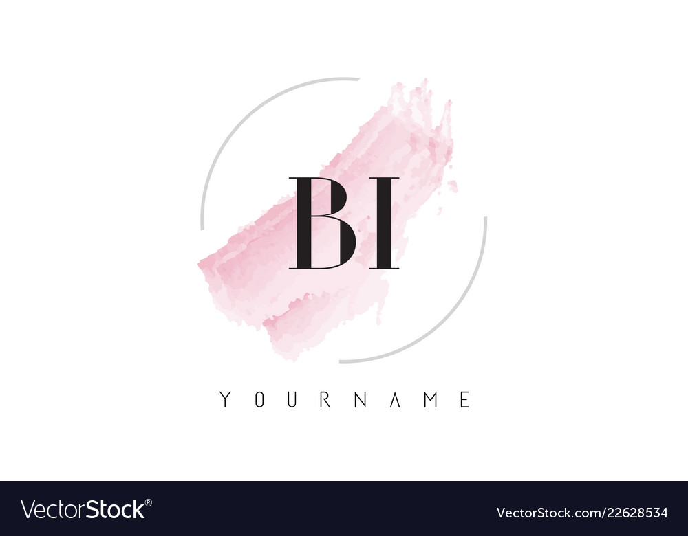 Bi b i watercolor letter logo design