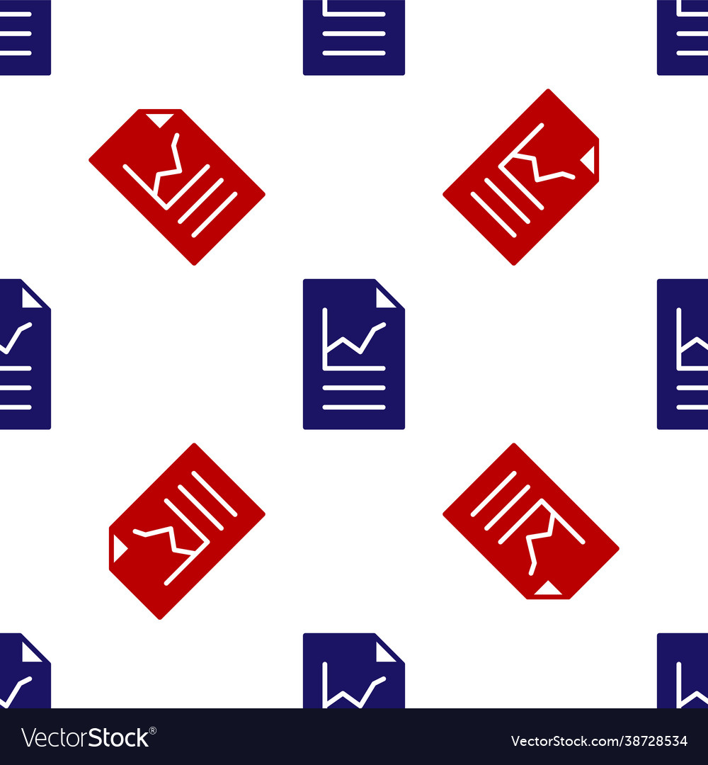 Blue and red document with graph chart icon vector image Blue and red document with graph chart icon