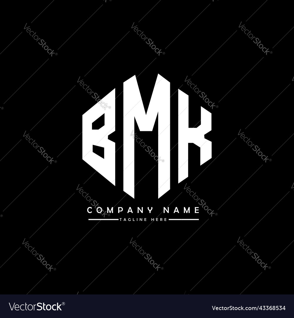 Bmk letter logo design with polygon shape Vector Image