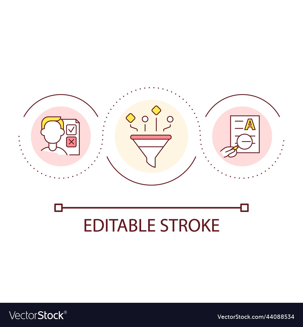 Control and filtration of data loop concept icon vector image Control and filtration of data loop concept icon