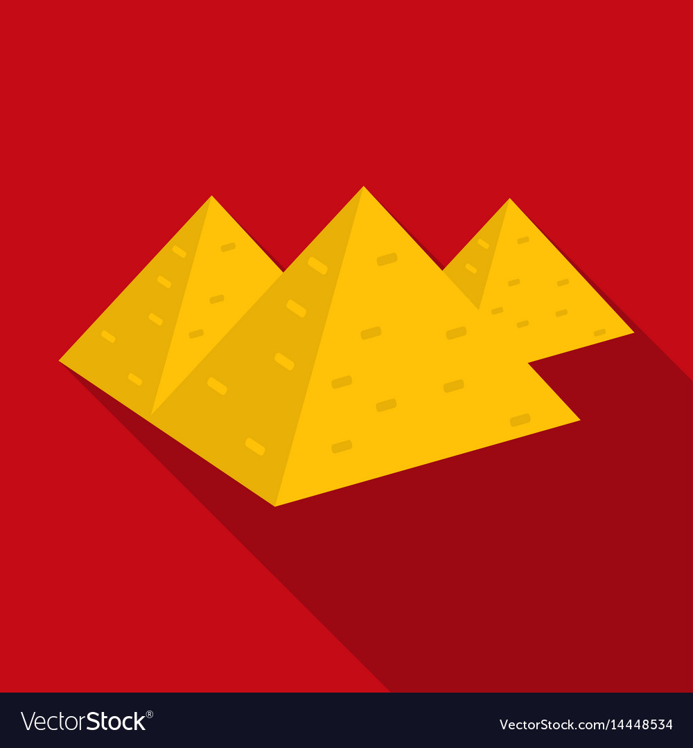 Egyptian pyramids icon in flat style isolated