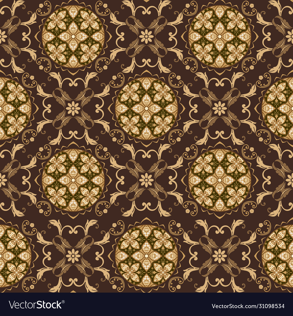 Elegant artwork java batik with brown color Vector Image Elegant artwork java batik with brown color