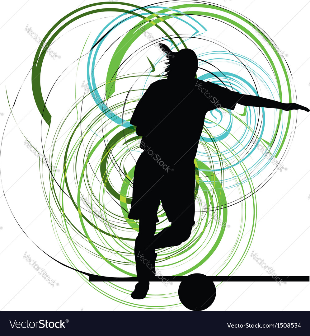 Football player in action Royalty Free Vector Image