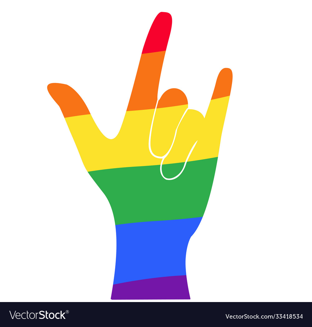 Hand Liebe Schild Regenbogen Flagge lgbt Symbol