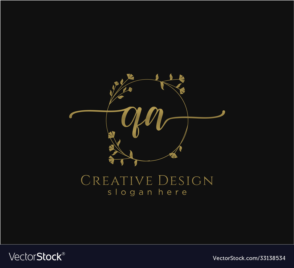 Initial qa beauty monogram and elegant logo design vector image Initial qa beauty monogram and elegant logo design