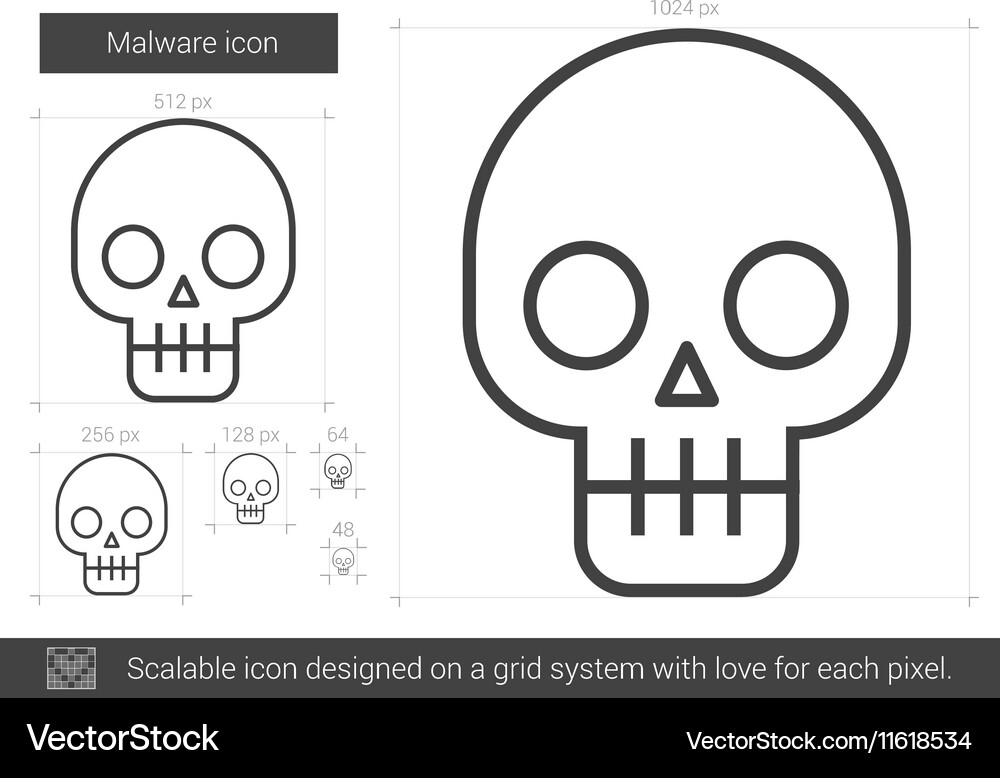 Malware line icon Royalty Free Vector Image - VectorStock
