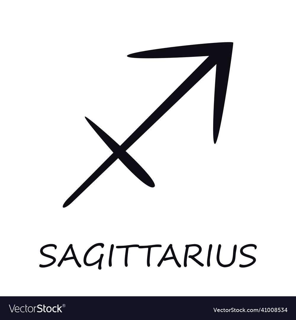 Sagittarius sign black celestial archer Royalty Free Vector