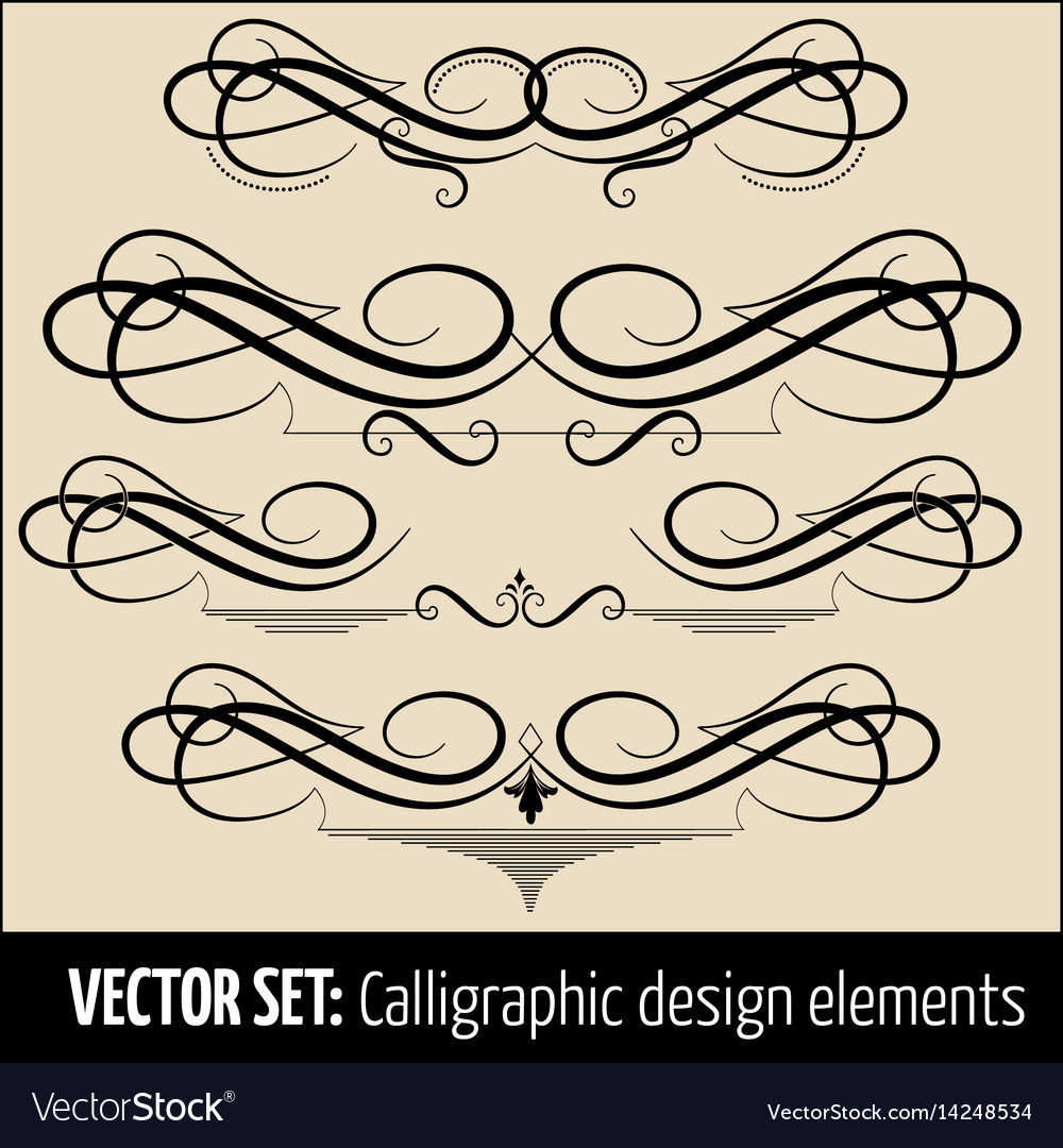 Set of calligraphic and page