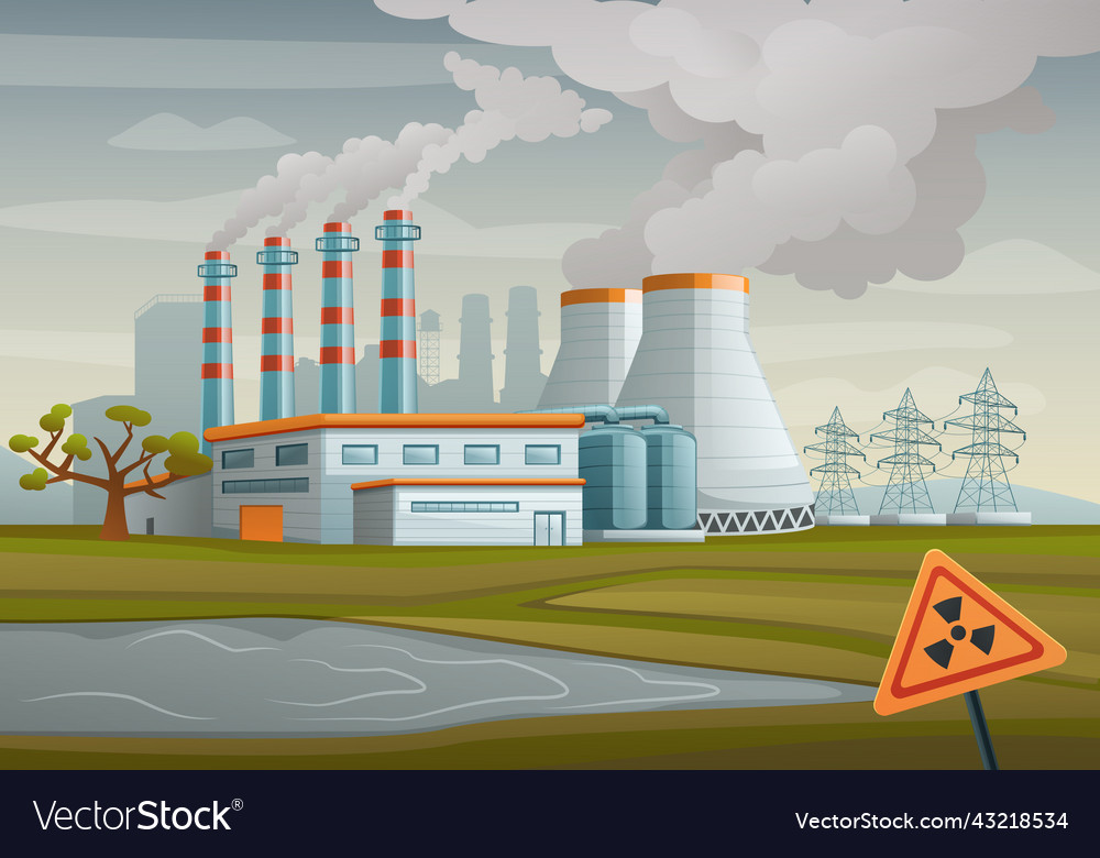 Thermal power plant background Royalty Free Vector Image