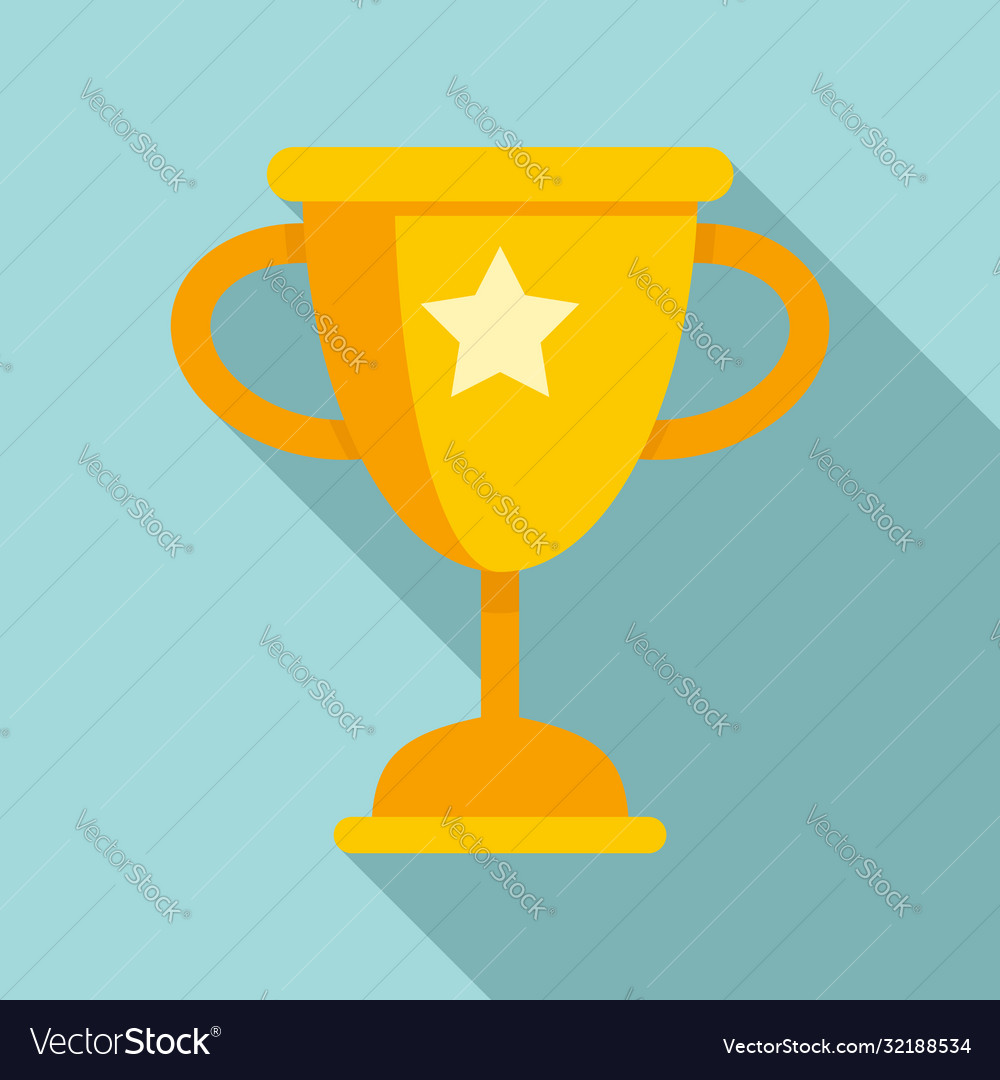 Video game star cup icon flat style Royalty Free Vector