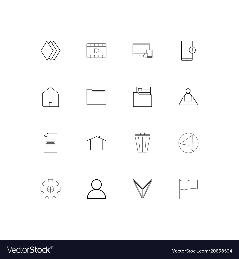 Web linear thin icons set outlined simple