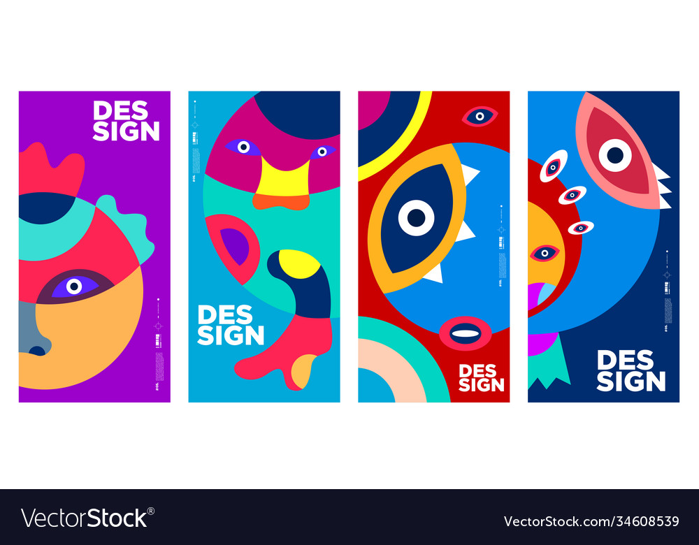 Abstract colorful geometric and curvy pattern Vector Image Abstract colorful geometric and curvy pattern