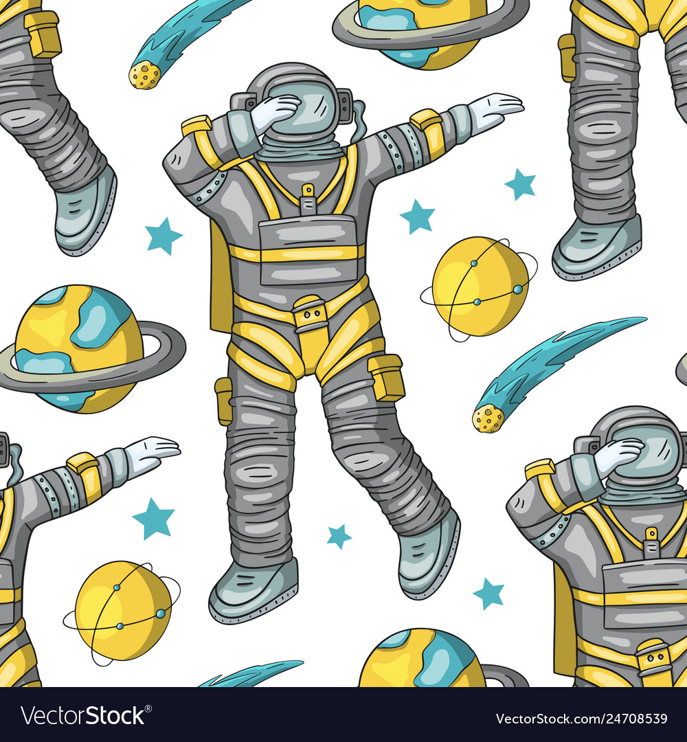 Astronaut seamless pattern Vector Image Astronaut seamless pattern