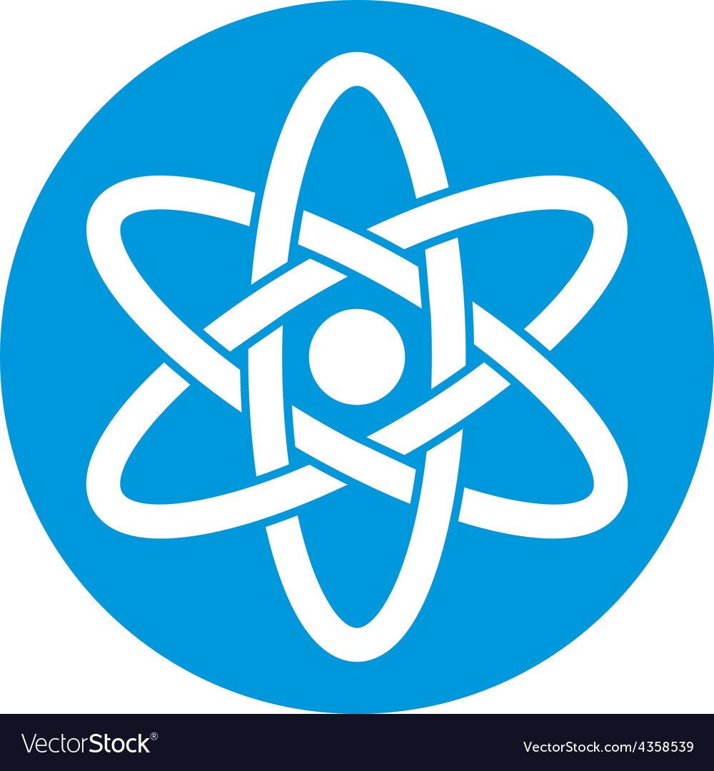 Atom part on white background icon