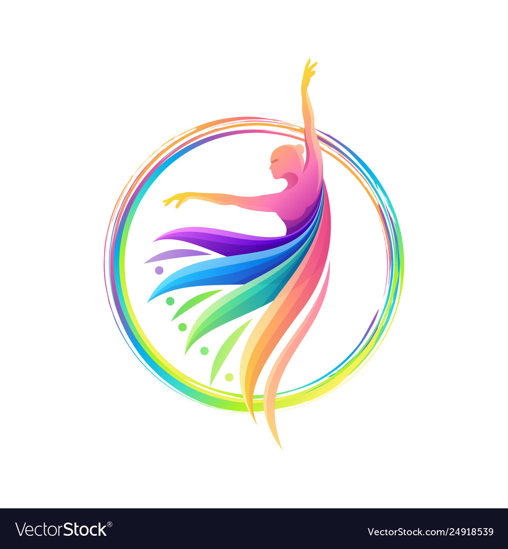Colorful Dance Abstract Logo Template Royalty Free Vector
