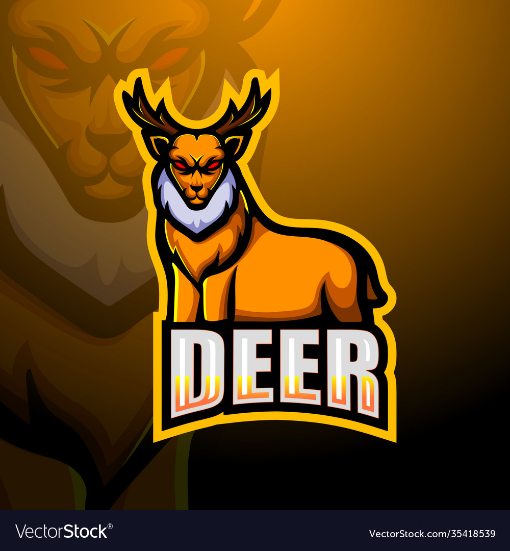 Deer mascot esport logo design Royalty Free Vector Image