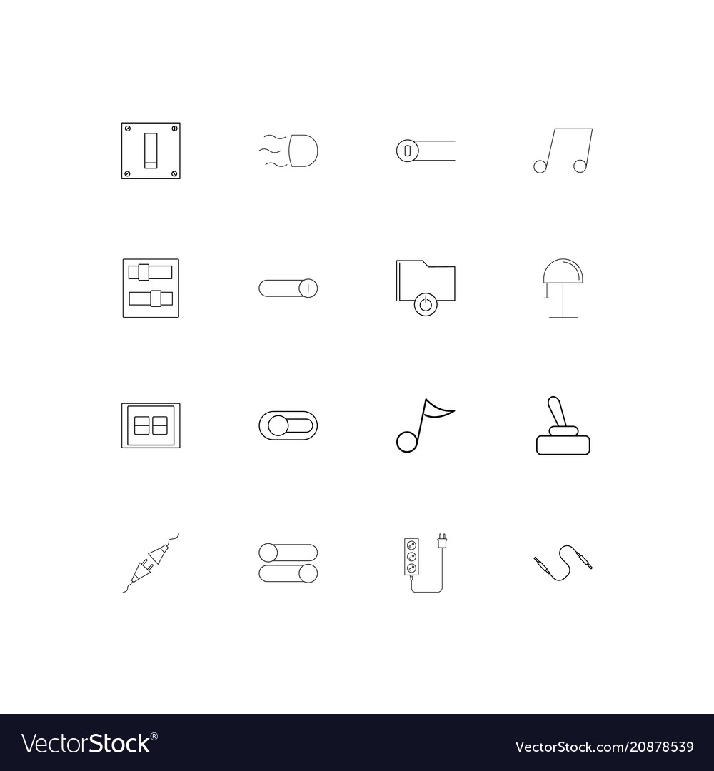 Electrical linear thin icons set outlined simple