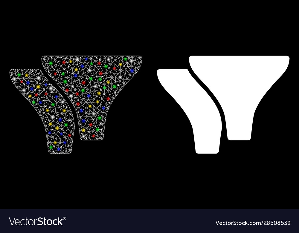 Flare mesh wire frame filters icon with vector image Flare mesh wire frame filters icon with