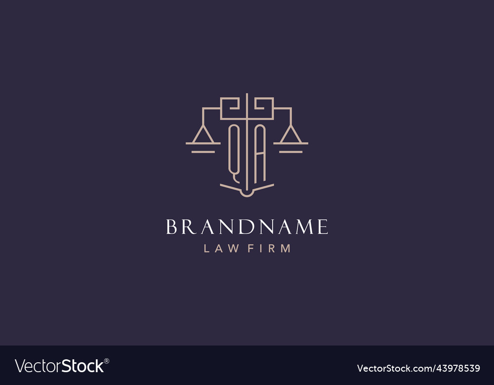 Initial letter qa logo with scale of justice