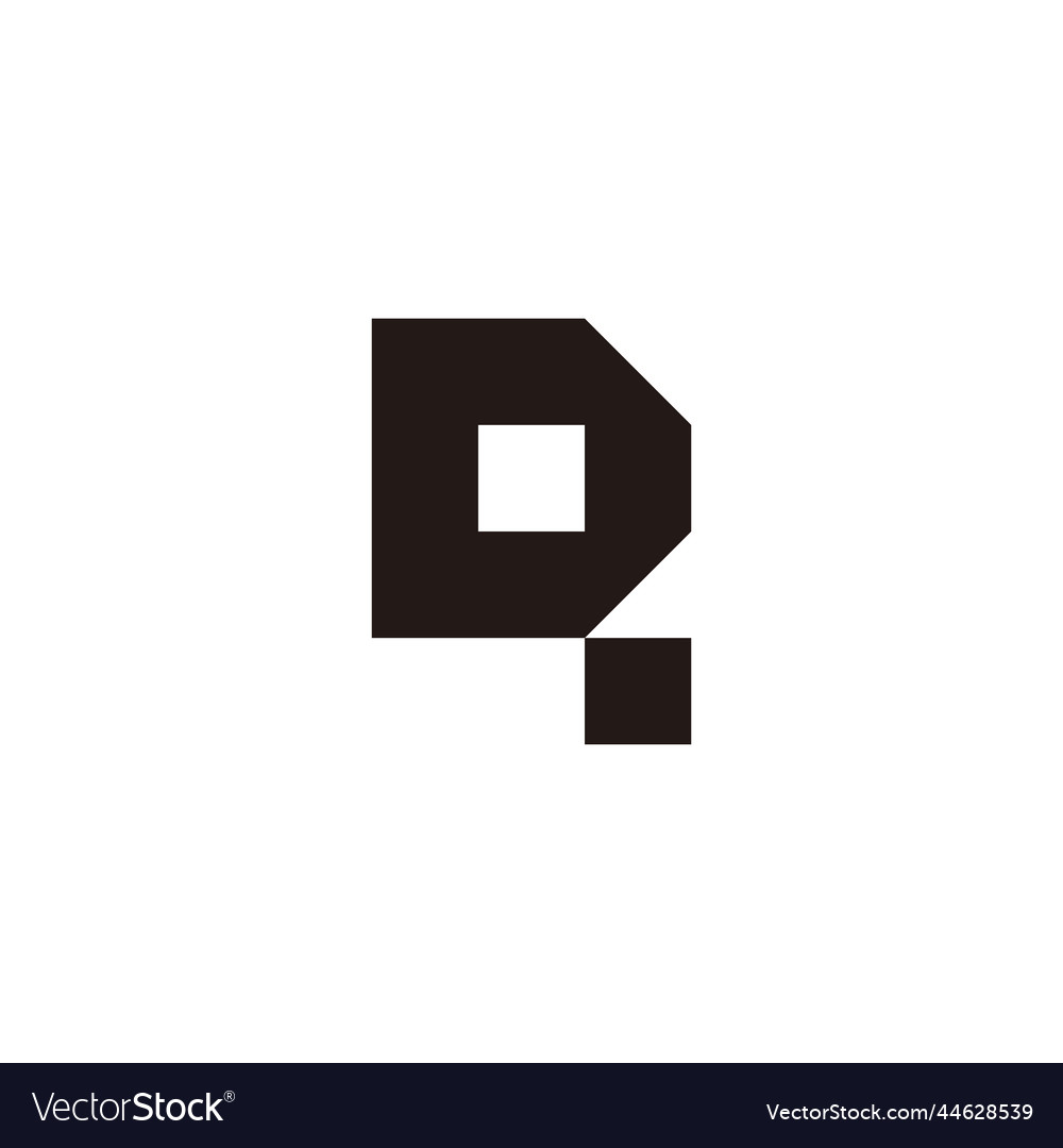 Letter dq qd d q square geometric symbol simple