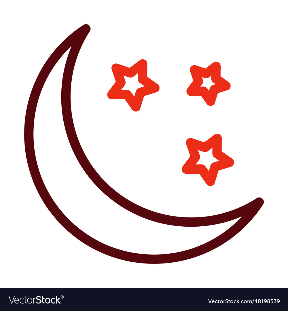 Moon and star glyph two color icon for personal Vector Image