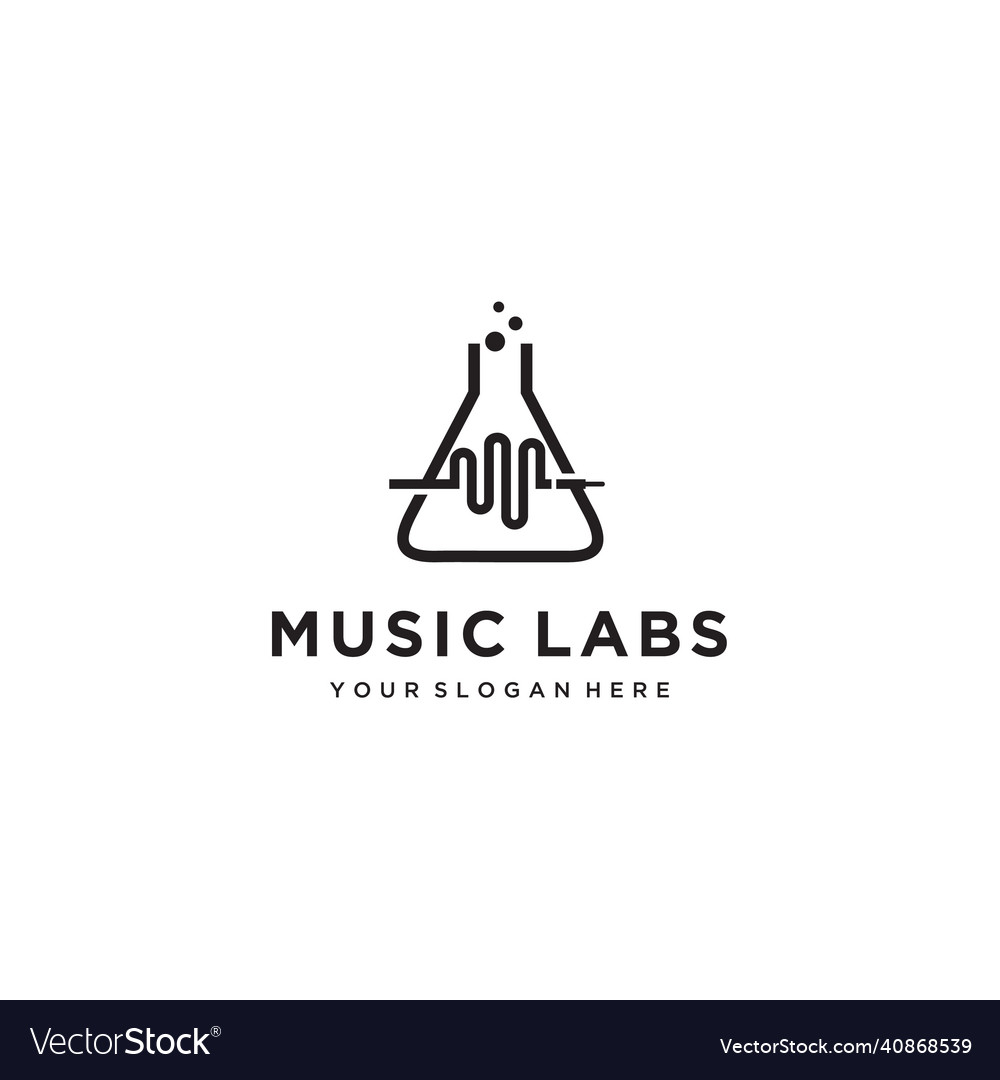 Music labs minimalist logo design icon vector image Music labs minimalist logo design icon
