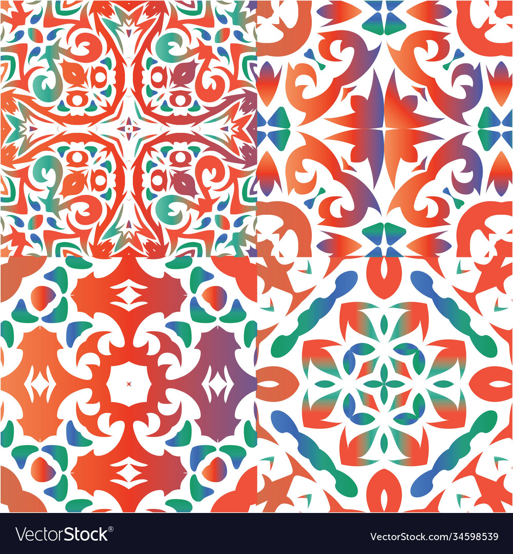 Ornamental talavera mexico tiles decor Royalty Free Vector