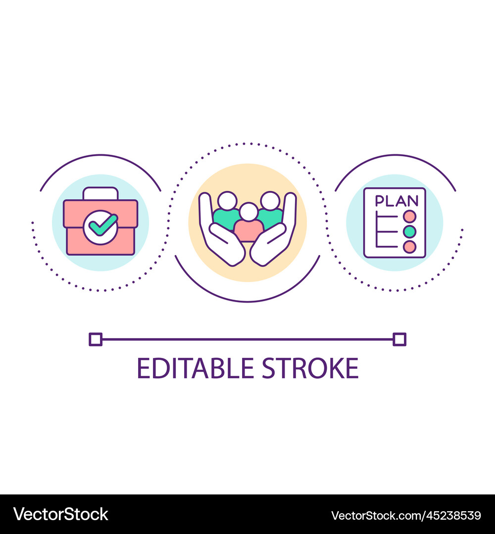 Performance management plan loop concept icon Vector Image