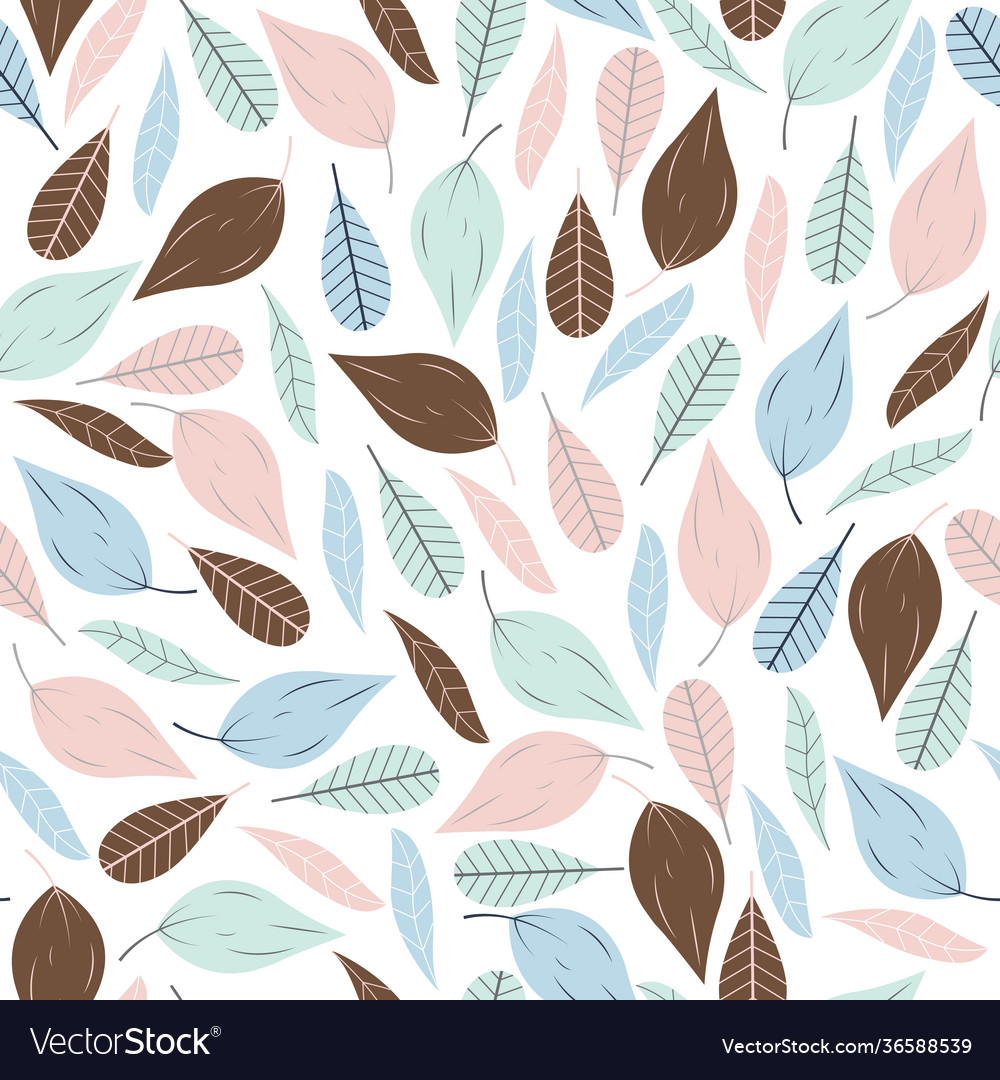 Seamless pattern with multi colored leaf