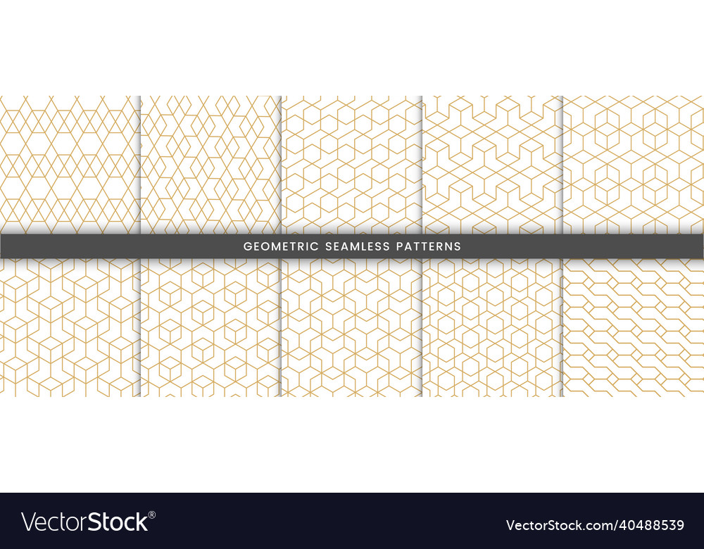 Set of geometric pattern polygonal shape vector image Set of geometric pattern polygonal shape