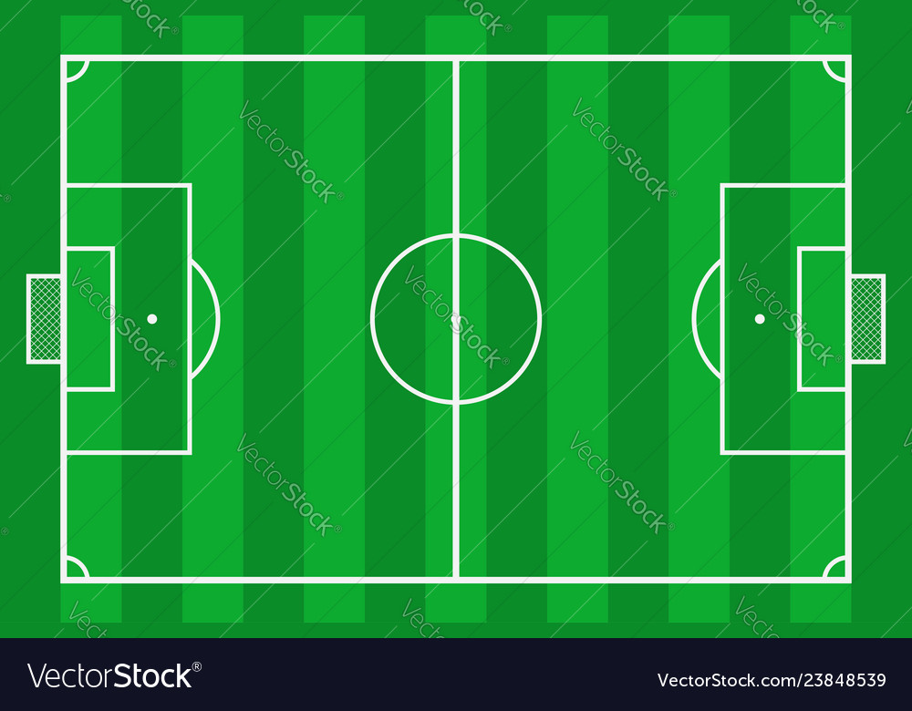 Soccer field green grass football court Royalty Free Vector