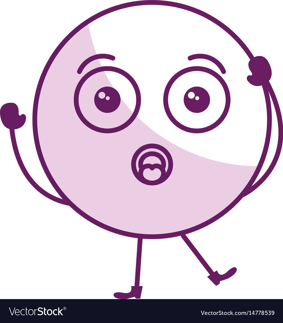 Worried face emoticon kawaii character Royalty Free Vector