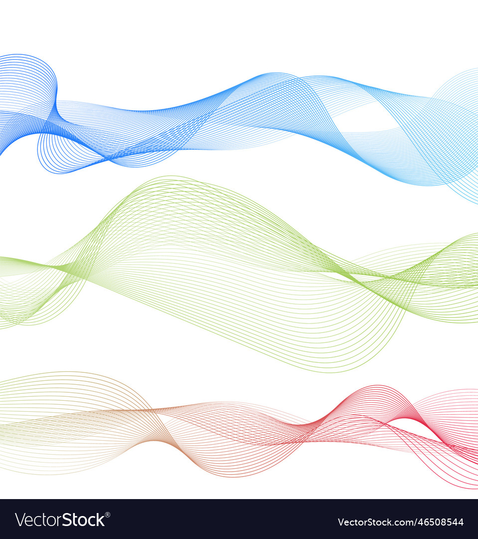 Abstract set colorful wave element for design vector image Abstract set colorful wave element for design