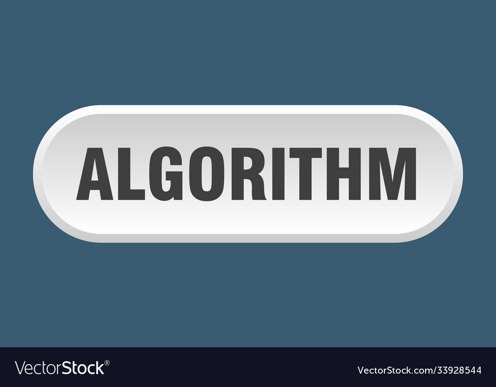 Algorithm Knopf abgerundetes Zeichen auf weißem Hintergrund vector image Algorithm Knopf abgerundetes Zeichen auf weißem Hintergrund