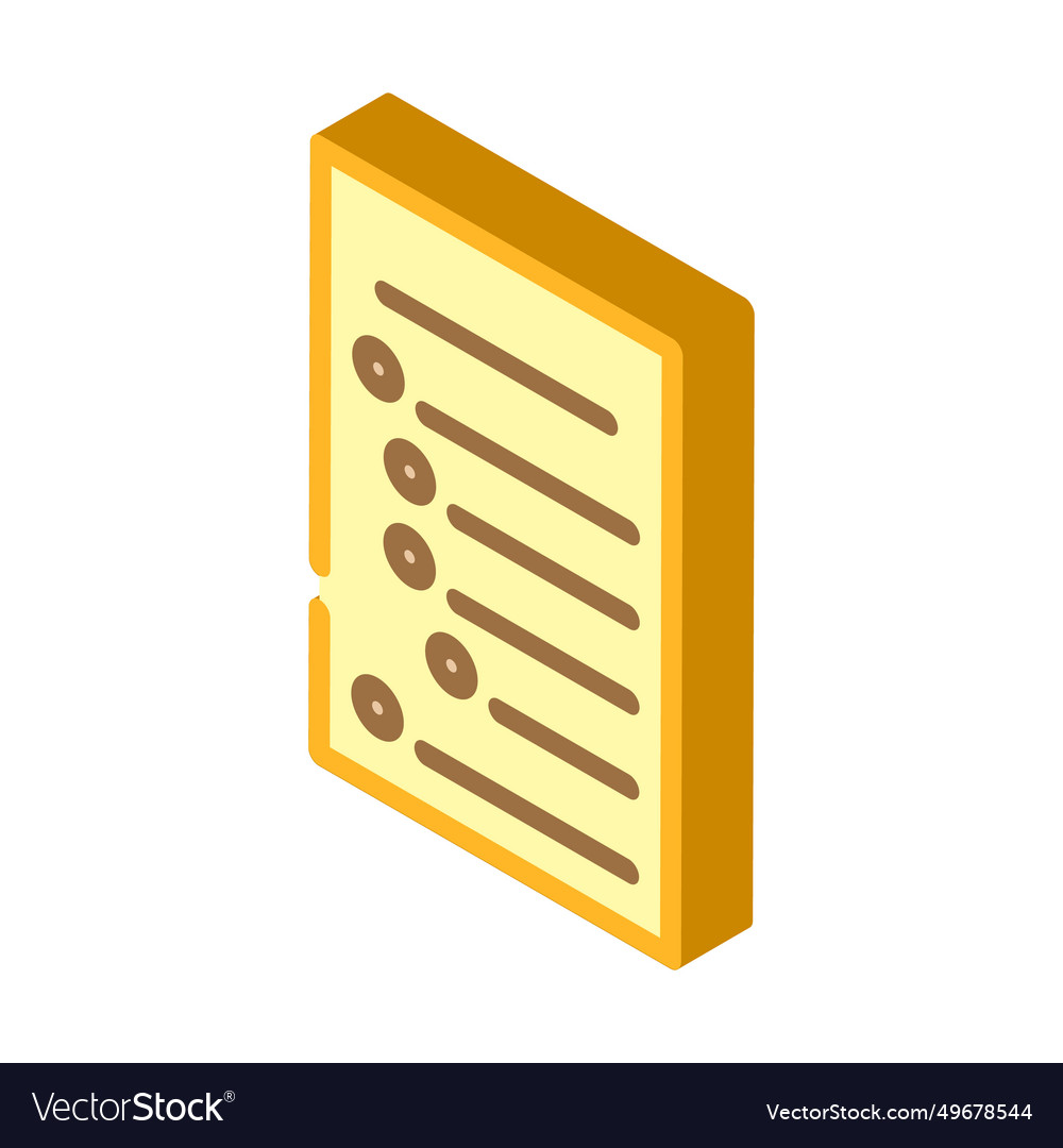 Bullet points list isometric icon Vector Image Bullet points list isometric icon