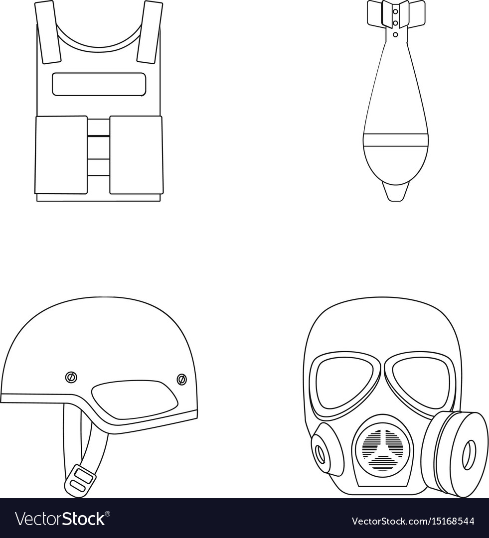 Bullet-provest mine helmet gas mask Royalty Free Vector