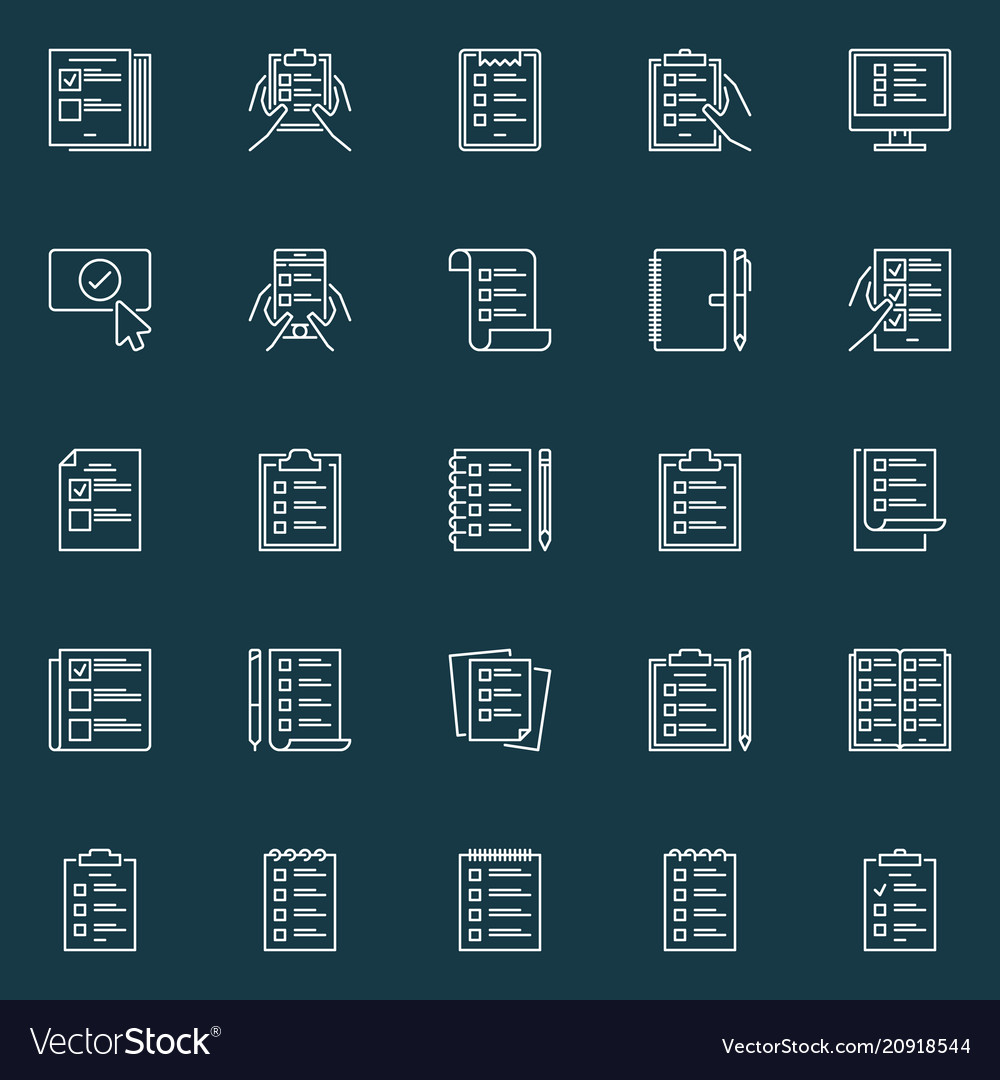 Checklist Icons - Thin Line Style