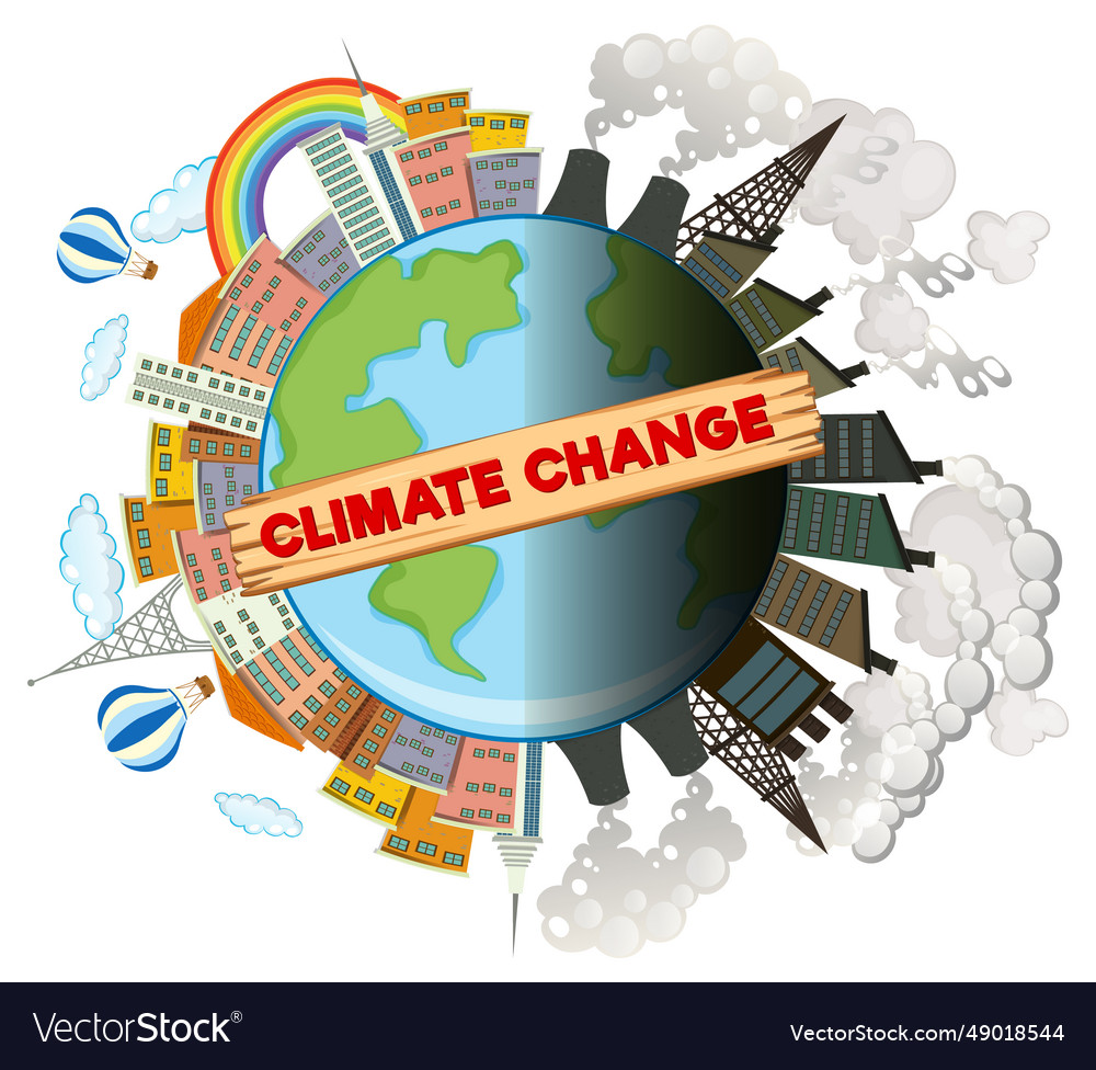 Climate change a tale of two worlds Royalty Free Vector