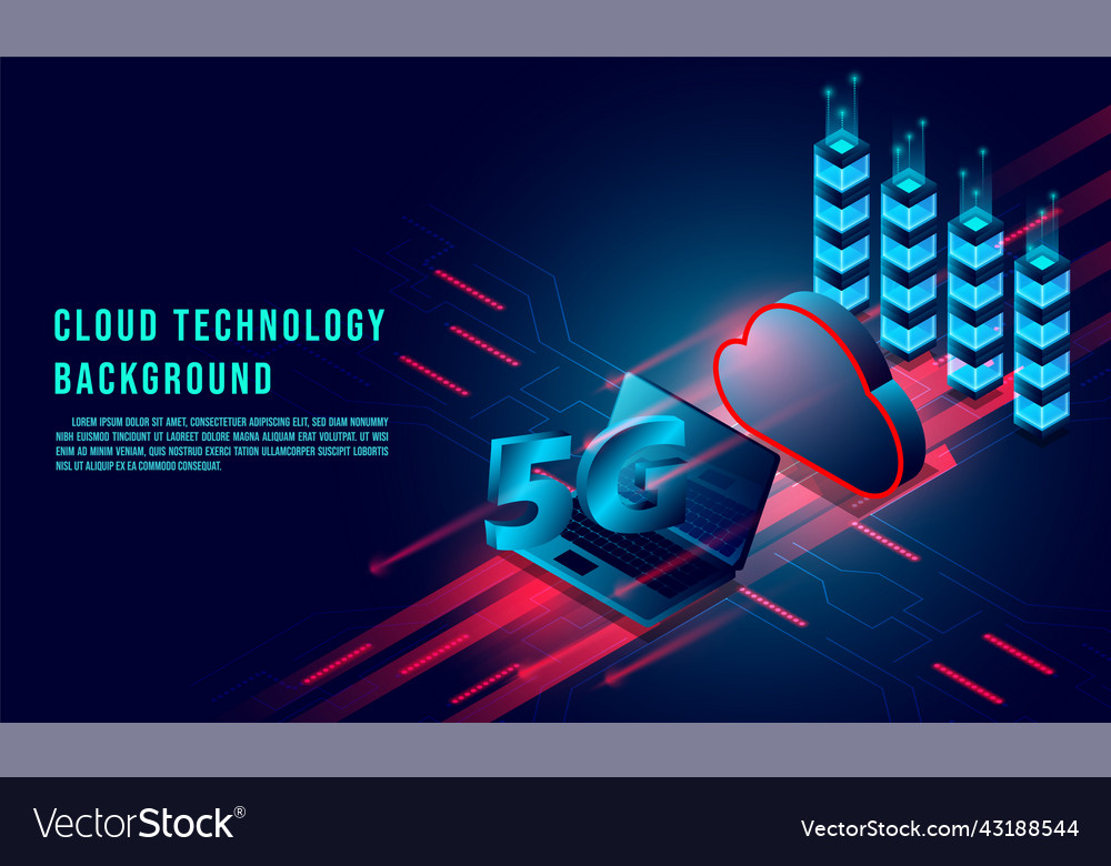 Cloud data storage 3d isometric 5g speed web Vector Image Cloud data storage 3d isometric 5g speed web
